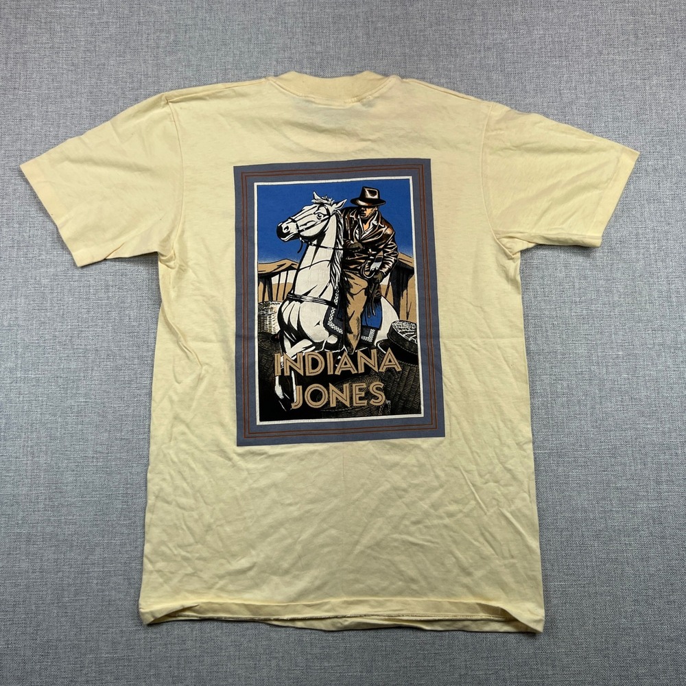 VTG 1989 Indiana Jones T-Shirt Lucasfilm‎ Mens Medium Movie Promo Single Stitch